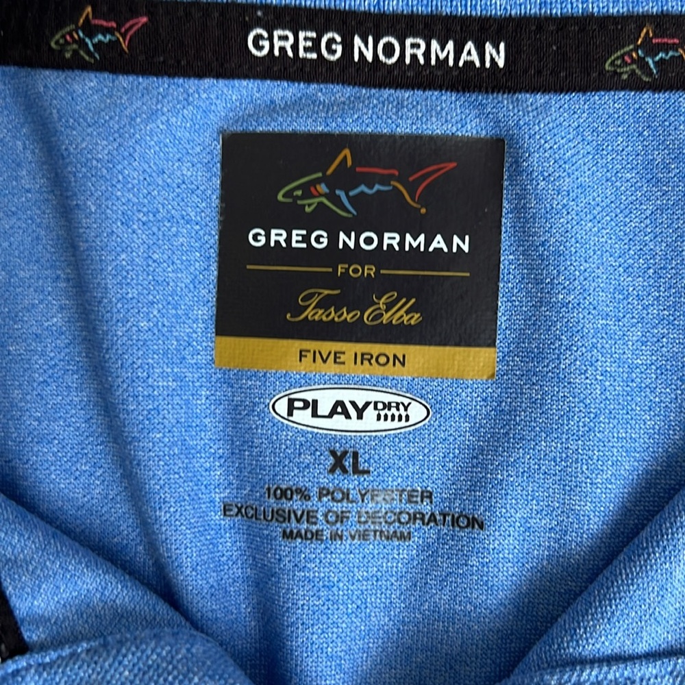 GREG NORMAN Blue Play Dry Quick Dry Fishing Golf Polo Shirt Men's Size XLarge - Picture 5 of 7